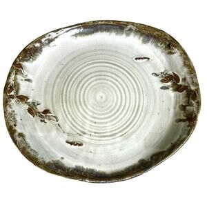 Donna Rowe Durango Pottery Vintage Large Oval Serving Platter Bowl Aspen Leaves